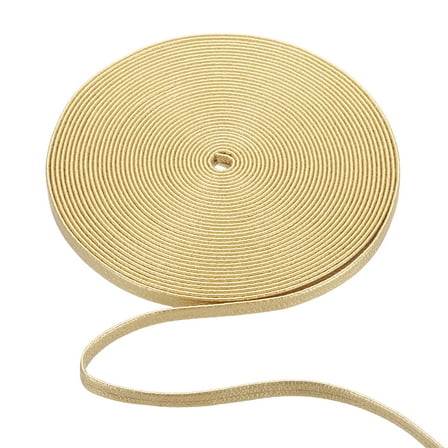 5mm Wide Flat Leather Cord String Leather Trimming Tape, Gold