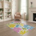 thumbnail image 2 of ODIKA 4'x6' Pastel Floral Palette Blossom Washable Area Rug Elegant Springtime Motif with Vibrant Petal Design Non-Slip, Chair-Friendly, Flatwoven for Home Office, Under Desk, 2 of 7