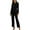 Black, variant on Suit Sets Women 2 Piece Outfits Business Casual Matching Clothes Long Sleeve Lapel Collar Dress Shirt with Pockets formal Suit Trousers Breathable Wide Leg Pants Ladies Office Workwear