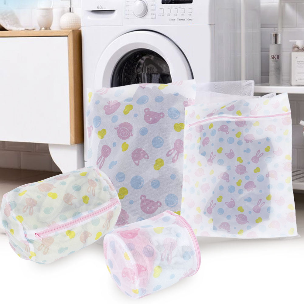 5PCS Zipped Wash Bag Net Laundry Washing Mesh Lingerie Underwear Bra Cloth Socks 