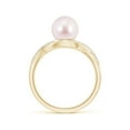 thumbnail image 2 of ANGARA Japanese Akoya Cultured Pearl Criss Cross Shank Engagement Ring in 14K Yellow Gold for Women | June Birthstone, Birthday, Anniversary, Jewelry Gift for Women | Pearl Ring, 2 of 9