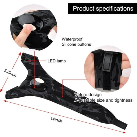 TRHOO-LED Flashlight Gloves Cool Gadgets Tools for Men Husband Dad Him for Fishing Camping Repairing Camo