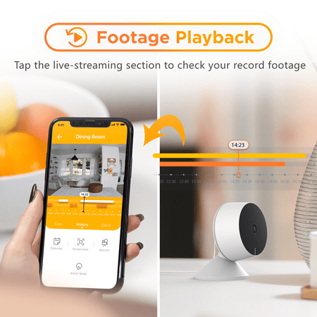 Baby Monitor With Camera and Audio, Laxihub 2K Vidoe Baby Monitor Camera M1T with 2 Way Audio Night Vision Crying & Motion Detection APP Control