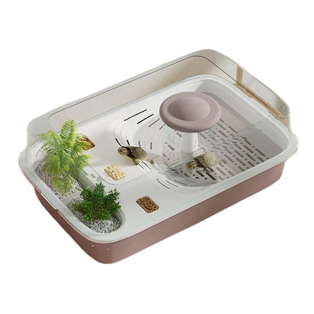Tanque de alimentación de tortugas for uso doméstico con mesa trepadora cubierta y tablero