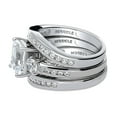thumbnail image 3 of BERRICLE Sterling Silver 3-Stone Wedding Engagement Rings 2.1 Carat Emerald Cut Cubic Zirconia CZ Ring Set for Women, Rhodium Plated Size 6, 3 of 19