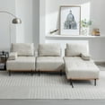 thumbnail image 5 of 100.7'' L-Shape Sectional Sofa,3-Seater Couches with a Removable Ottoman,Comfortable Palomino Fabric Sofa for Living Room, Apartment,Beige, 5 of 7