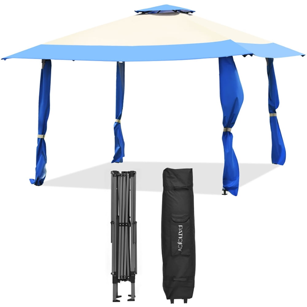 Aimee Lii 13 Feet x 13 Feet Pop Up Canopy Tent Instant Outdoor Folding Canopy Shelter, Backyard Canopy Gazebo, Blue