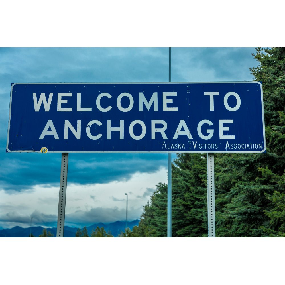 to Anchorage Alaska Road Sign Poster Print by Panoramic Images