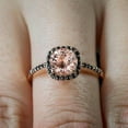 thumbnail image 3 of Limited Time Sale: 1.25 Carat Round Cut Morganite and Black Diamond Engagement Ring in 10k Rose Gold, 3 of 5