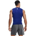 thumbnail image 2 of Under Armour Mens HeatGear Compression Sleeveless T-Shirt Royal Blue 400/White 3X-Large, 2 of 7