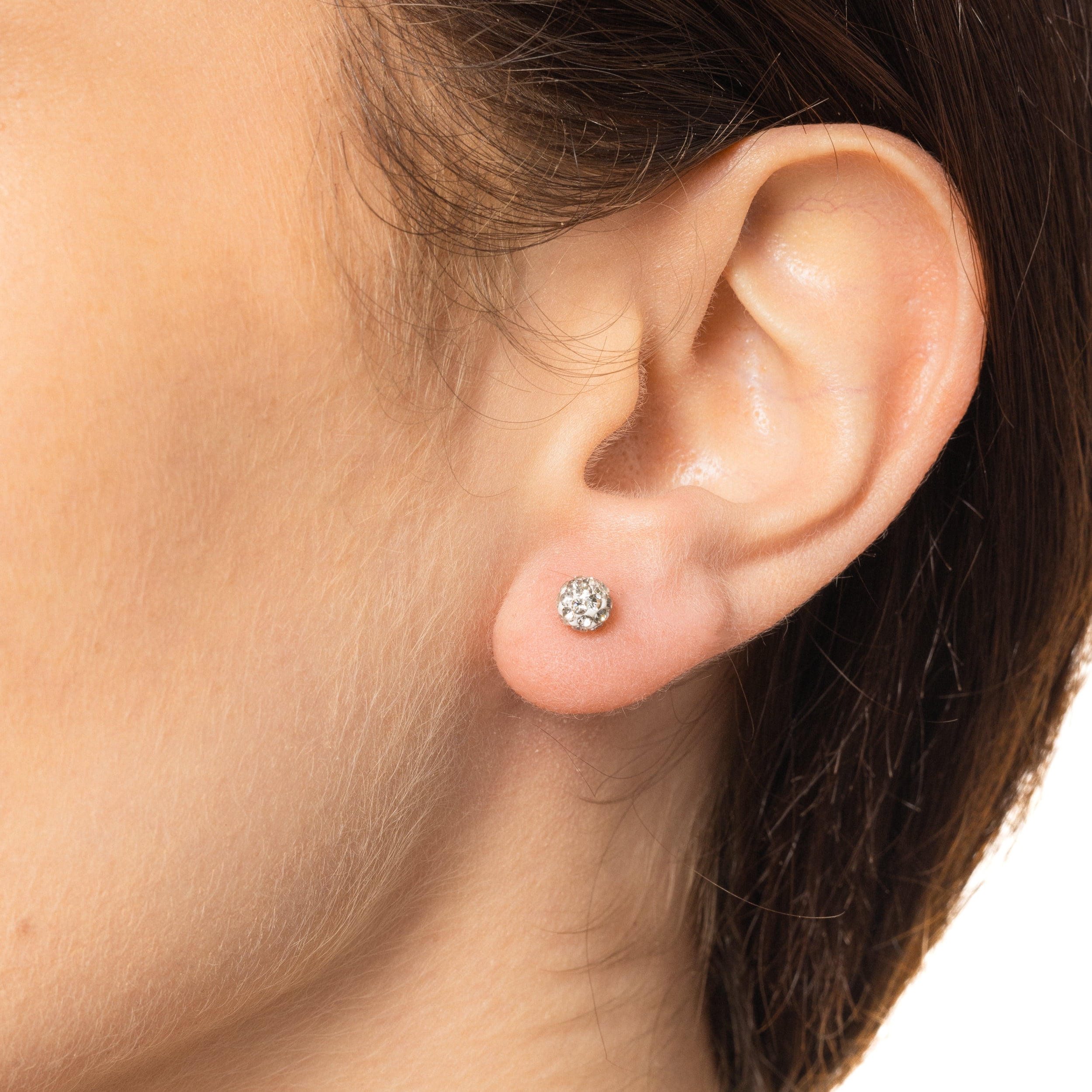 Brilliance Fine Jewelry Women's Simulated Diamond 5 Pair Multi Stone Set in Sterling Silver