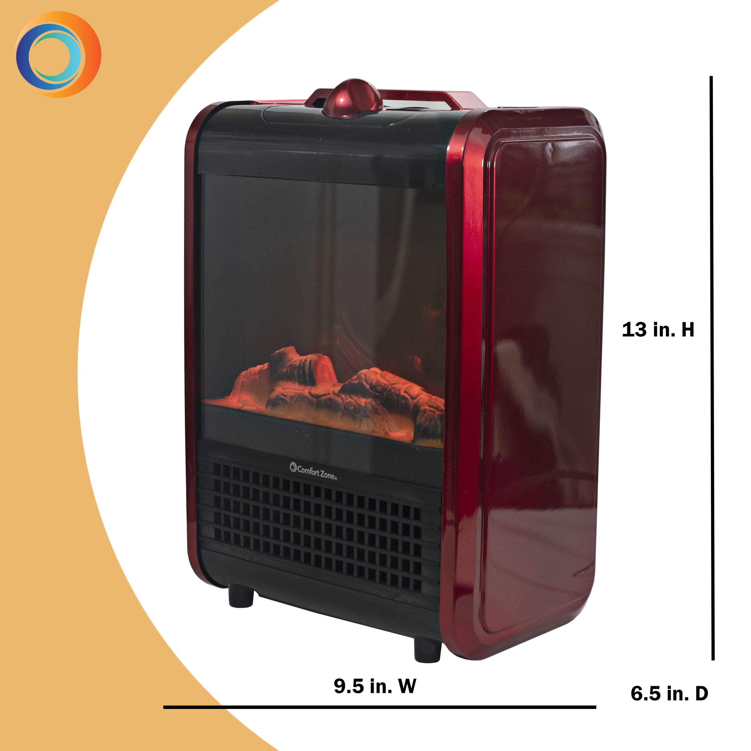 Portable 800W Fireplace Electric Space Heater Winter Warmer Hangable Decor 