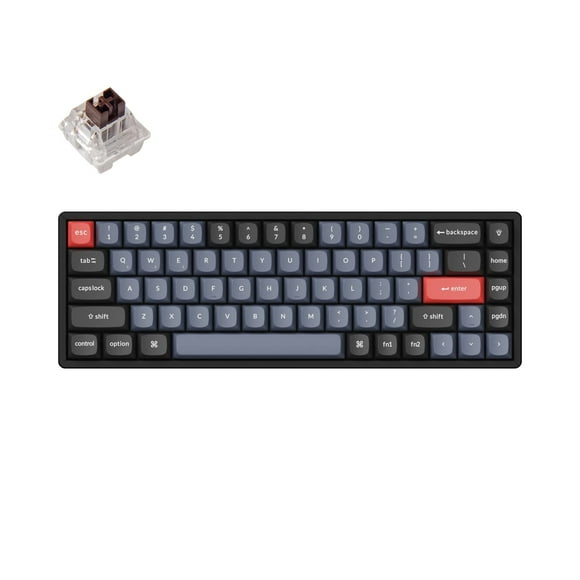 Keychron K6 Pro Wireless Custom Mechanical Keyboard, QMK/Launcher Programmable Macro, Hot-Swappable Keychron K Pro Brown Switch, 65% Layout Aluminum RGB Backlit Office K