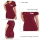 thumbnail image 3 of Camisón de encaje para mujer Camisones de encaje de manga corta con cuello en V transpirables casuales de moda para el hogar Rojo XL, 3 of 4
