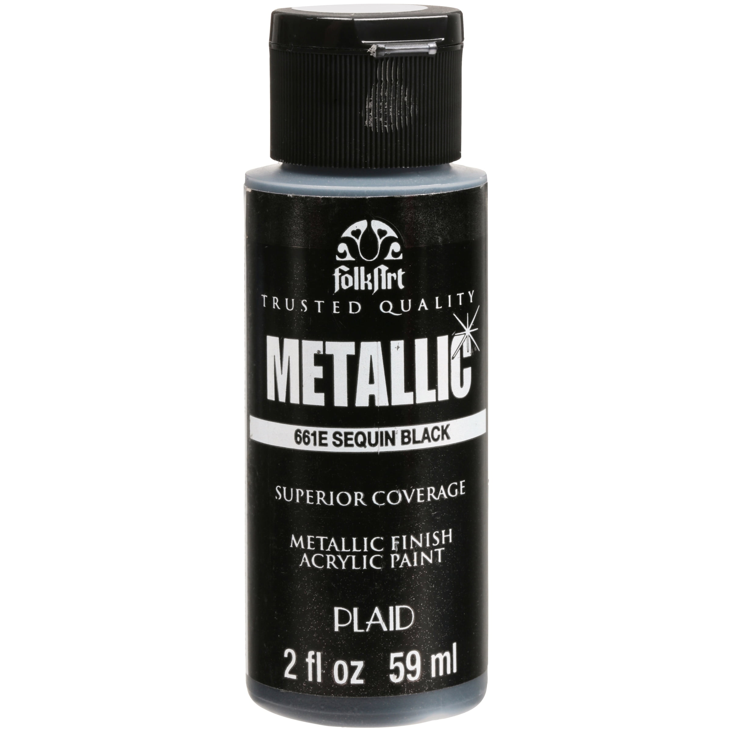 FolkArt Metallic 2 Fl. Oz. Sequin Black Acrylic Paint