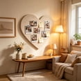 thumbnail image 4 of Heart Shaped Felt Bulletin Board, 15.74 In Fabric Photo Display Memo Pin Board for Photos Notes Bedroom Office Wall Decor, Khaki, 4 of 6