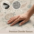 thumbnail image 3 of ODIKA 3'x5' Beige Floral Botanical Plume Natural Washable Area Rug Vintage Scrolling Vine Motifs With Delicate Blooms And Ornate Leaves for Hallway, Laundry Room, Non-Slip, Flatweave, Easy Care, 3 of 4