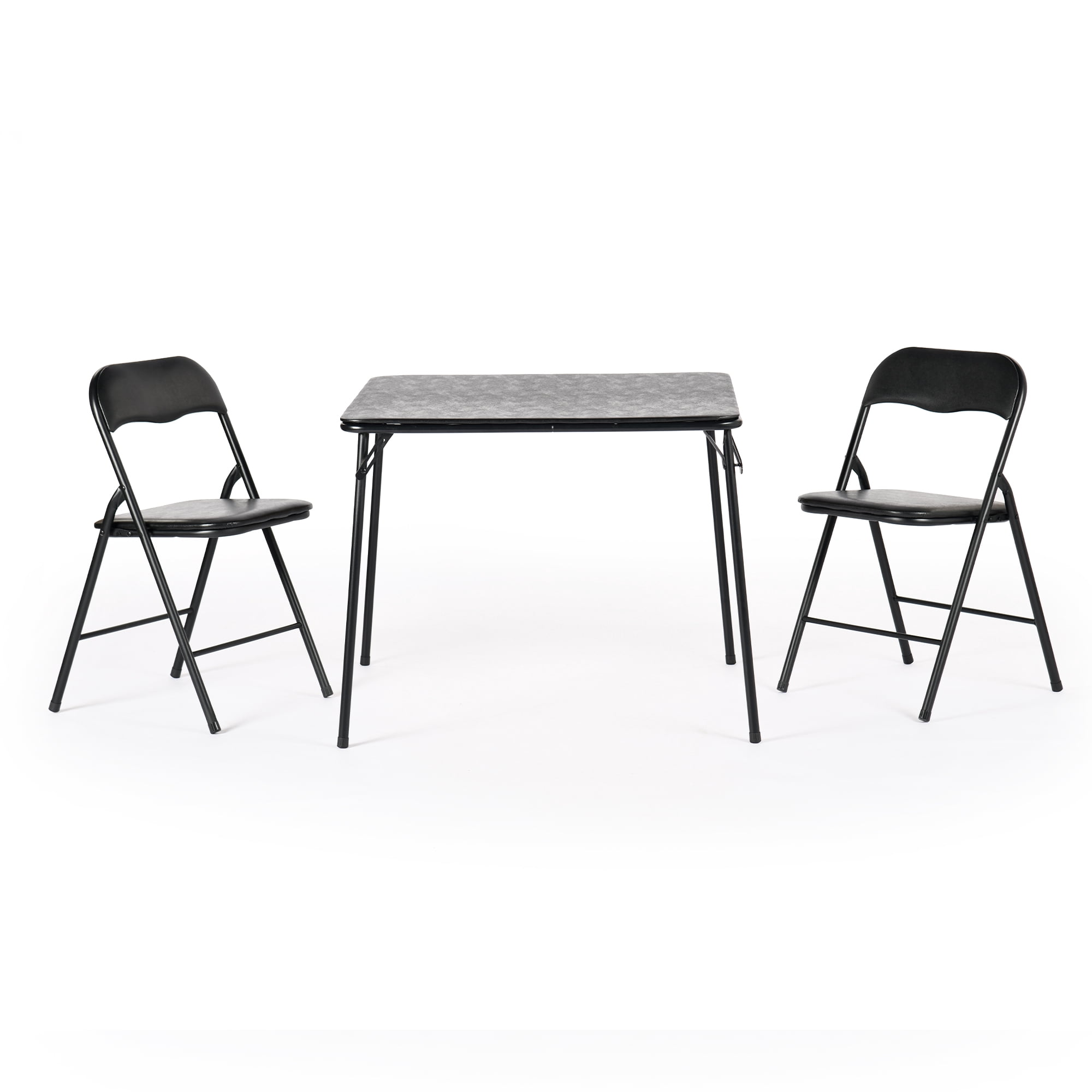 Homy Casa 3-Piece Folding Table Set with 4 Chairs, Square Card Table for Dining and Game Night