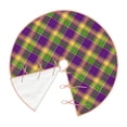 thumbnail image 3 of Kll Mardi Gras Plaid Christmas Tree Skirt 48",Party Decorations Farmhouse For Christmas Decorations Holiday Party, 3 of 8