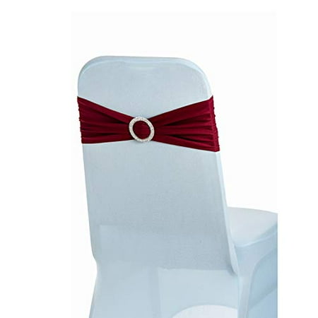 

Trimming Shop Burgundy Spandex Chair Band with Slider Buckle Stretchy Fabric Chair Band Sash Elastic Wedding Chair Cover Band Chair Decoration Party Reception Banquet 1pc
