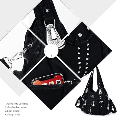 Angel Kiss for Women Large capacity Vegan Leather wallet and Handbags Crossbody Purses Multi pocket shoulder bag