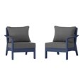 thumbnail image 2 of WestinTrends Avalon Outdoor Patio HDPE Loveseat Sofa with Patio Cushions, Navy Blue/Gray, 2 of 5