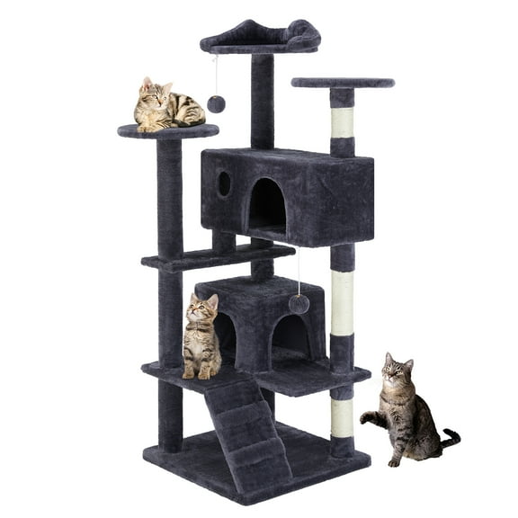 Alvantor 54-Inch Cat Tree with Condo, Sisal Posts, and Hanging Toys