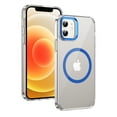 thumbnail image 2 of Magnetic for iPhone 12 Pro / 12 6.1" Clear Case Compatible with Magsafe Military-Grade Protection Shockproof Phone Bumper,Anti-Scratch Drop Proof Anti-Fingerprint Clear Hard Back Cover Back,Blue, 2 of 9