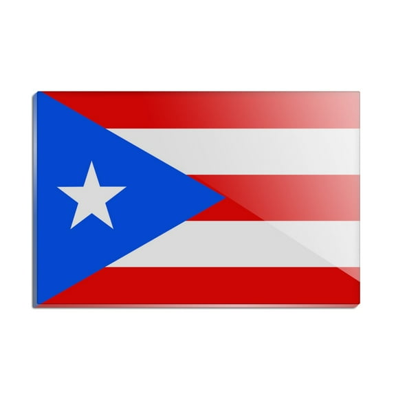 Puerto Rico Country Flag Rectangle Acrylic Fridge Refrigerator Magnet