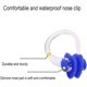 thumbnail image 4 of Tapones para los oídos de silicona impermeables para nadar Tapones para la nariz con clip, protectores para los oídos y la nariz Conjuntos para nadar Paquete en caja (azul), 4 of 5