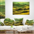 thumbnail image 4 of Designart Green Rolling Hills on Misty Sunset - Landscape Wall Throw Pillow - 12x20, 4 of 5