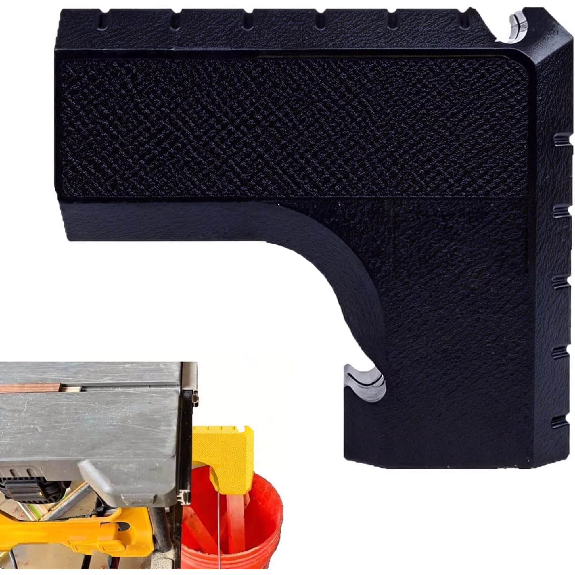 Dust Extraction Adapter for DeWALT Table Saws — 2.5 Inch Dust Collector Connector, Simple Slide-On Installation with Built-In Bag Hook(black)