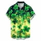 thumbnail image 2 of Ceisia Men's St. Patrick's Day Short Sleeve Shirt Clover Print Regular Straight Fit Green Turn-Down Collar Spring Summer Shirt Gift, 2 of 6