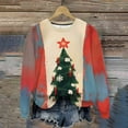 thumbnail image 2 of Women's Christmas Fleece Sweatshirt Long Sleeve Crew Neck Santa Claus Christmas Tree Graphic Print Casual Loose Hoodies for Holiday Party Multicolor-11 S, 2 of 9