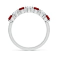 thumbnail image 2 of ANGARA Lab Grown Half Eternity Seven Stone Ruby and Lab Diamond Wedding Ring for Women in 14K White Gold (Size-3.5mm) | July Birthstone, Anniversary, Jewelry Gift for Women | Lab-Grown Ruby Ring, 2 of 9