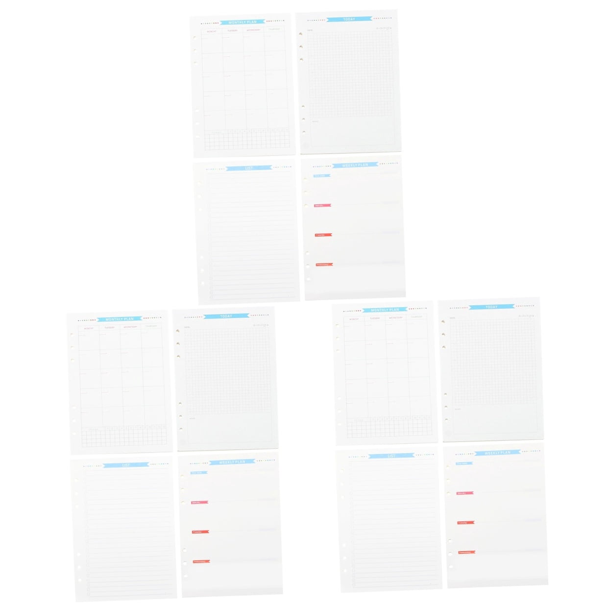 FONDOTIN A5 Loose Leaf Filler Paper for Notebooks, Smooth Writing, 3 Sets of Refillable Sheets