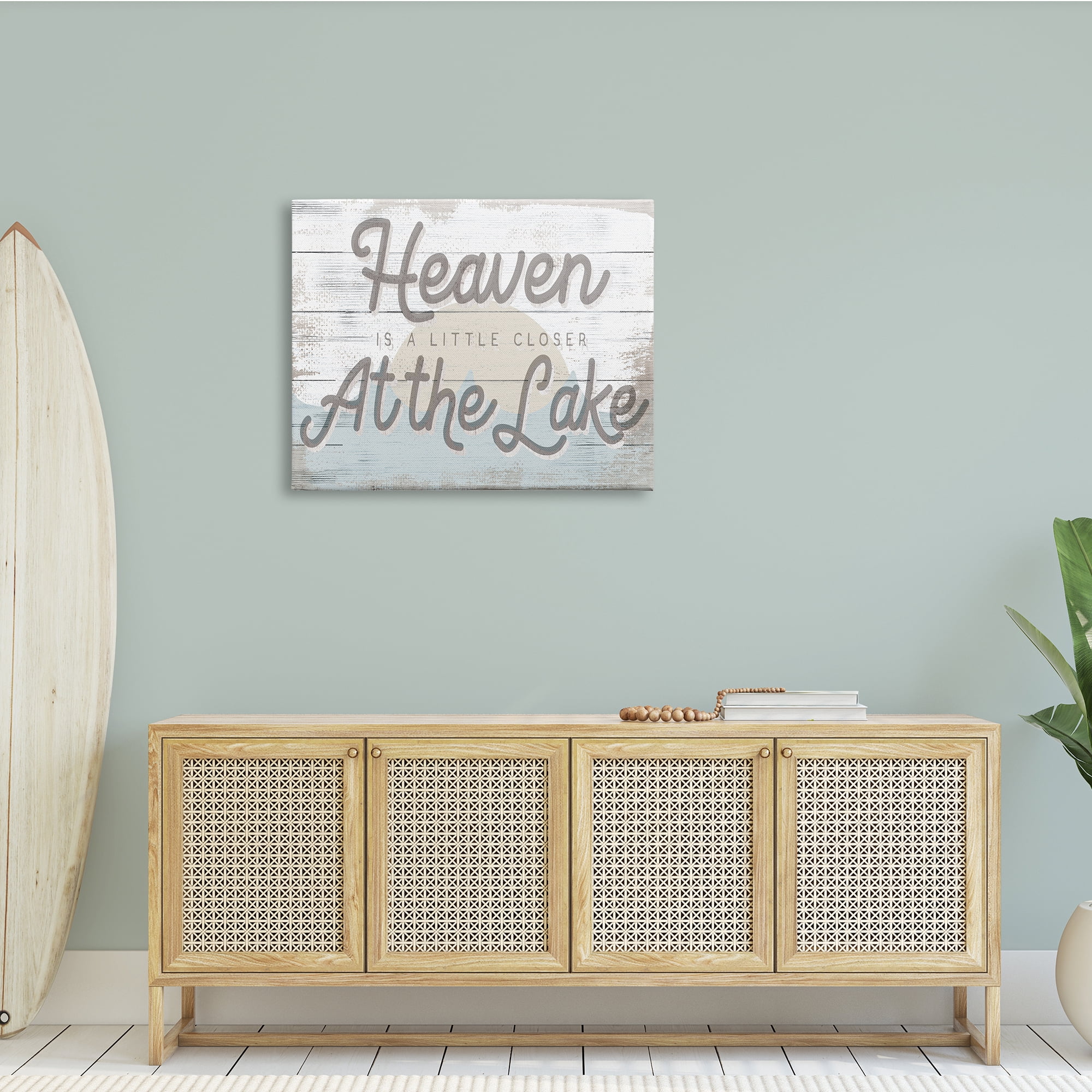 Stupell Industries Heaven's Closer at the Lake Phrase Sunrise Waves, 40 x 30, Design by Daphne Polselli