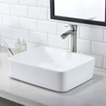 thumbnail image 5 of Bokaiya 16x12 White Vessel Sink and Faucet Combo Above Counter Top Ceramic Rectangular Small Bathroom Vanity Sinks Set, 5 of 10