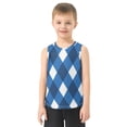 thumbnail image 2 of Blue Tone Argyle Pattern Plaids Vest Undershirt Tank Top Sleeveless Quick Dry 4T, 2 of 7