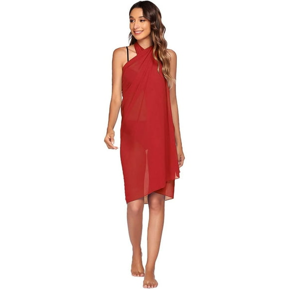 Women Chiffon Swimwear Pareo Scarf Beach Cover Up Wrap Kaftan Sarong