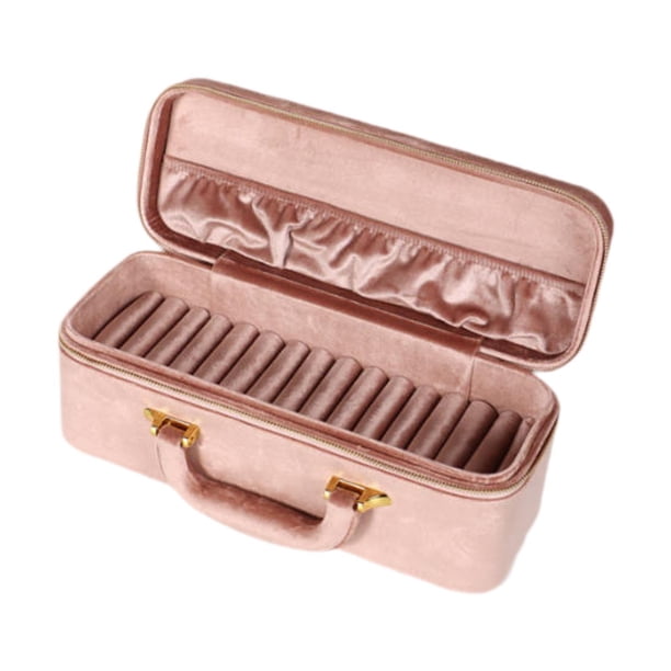 Estuche expositor para pulseras, caja de almacenamiento con 15 compartimentos, organizador de joyas y embalaje para joyería. Rosa