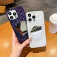 thumbnail image 3 of 3D Fold Rock Texture Plating Mirror Phone Case Compatible with iPhone Case (Black,iPhone 11), 3 of 7
