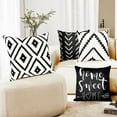 thumbnail image 2 of Decorative Throw Pillow Covers 20x20 Inch Black White Pillow Covers for Couch Sofa Living Room Bedroom Farmhouse Outdoor Throw Pillow Cover,Modern Geometric Linen Square Throw Pillow Case Set of 4, 2 of 6