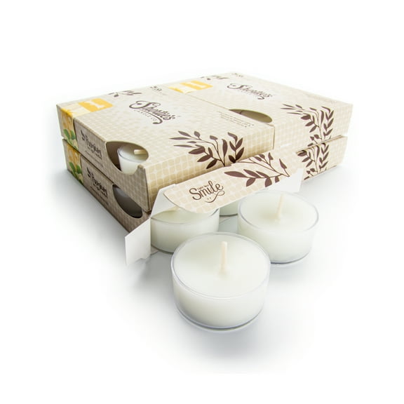 Pure Honeysuckle Tealight Candles Bulk Pack - 24 White Premium Scented Tea Lights - Essential & Natural Oils - Shortie's Candle Company