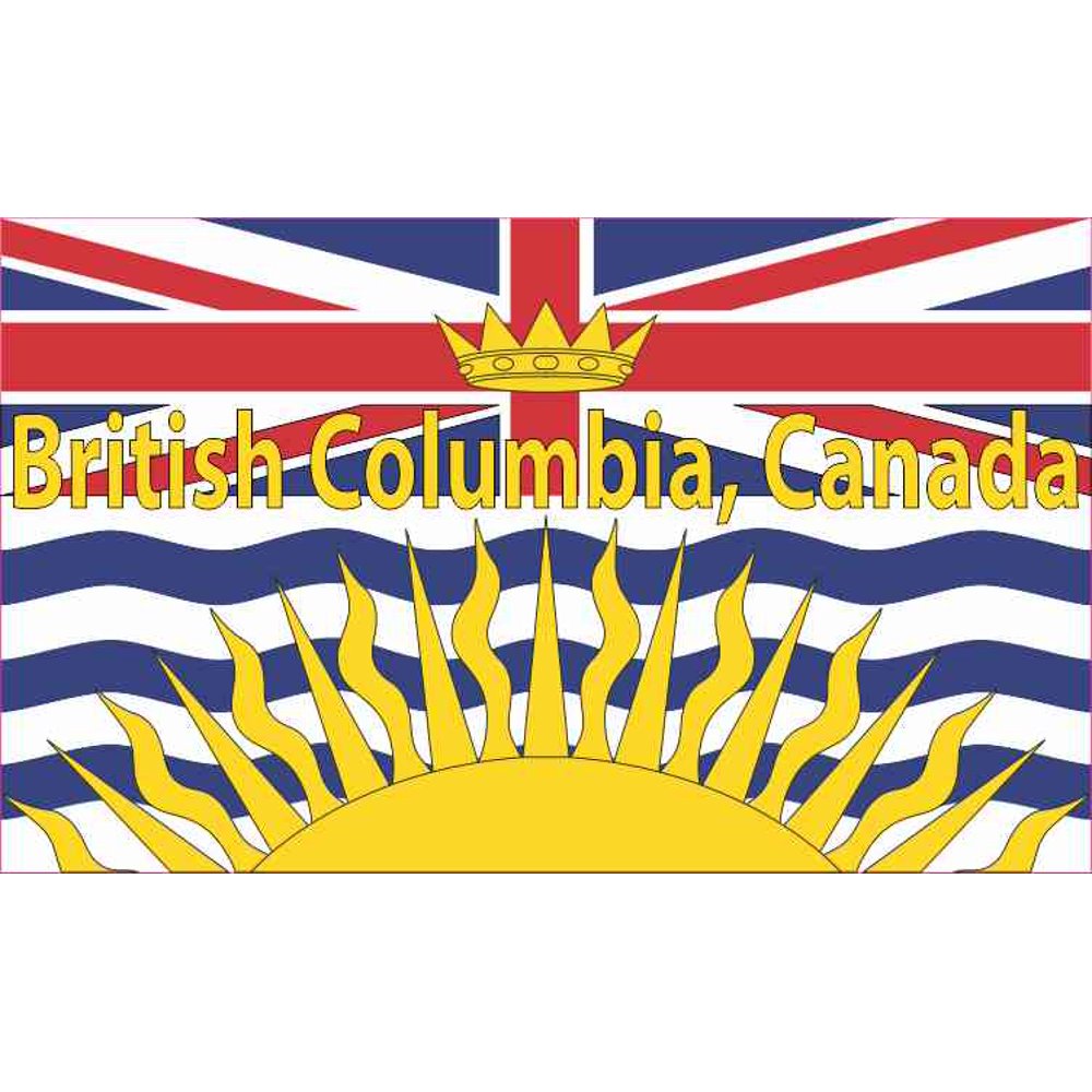 5in x 3in British Columbia Canada Flag Flags Bumper