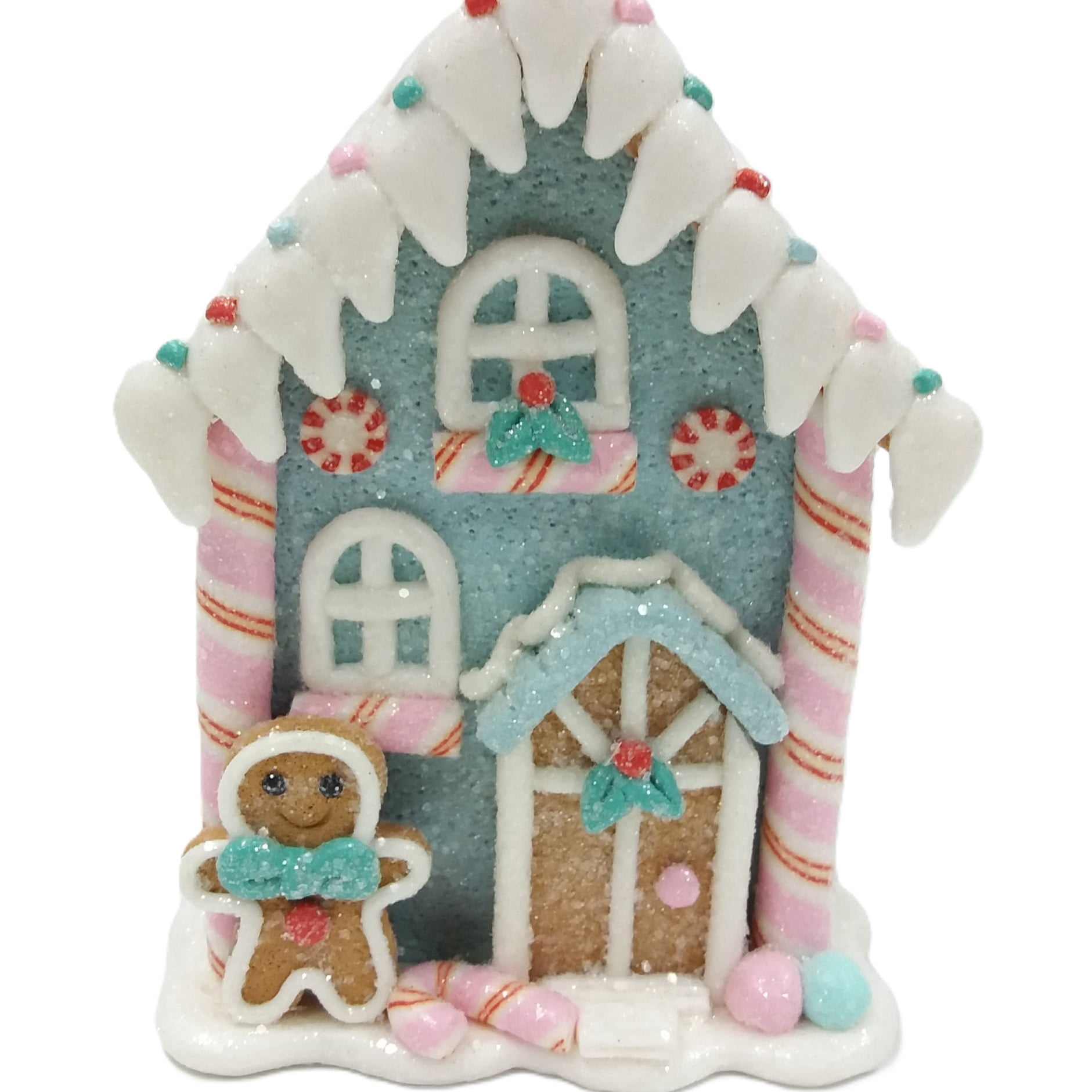 Clay Dough Gingerbread House Christmas Decoration, Blue/Pink/White, 5", by Holiday Time