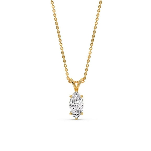 IGI Certified 0.50 Carat Marquise Cut Lab Created Diamond Solitaire Pendant Necklace in 14K Gold