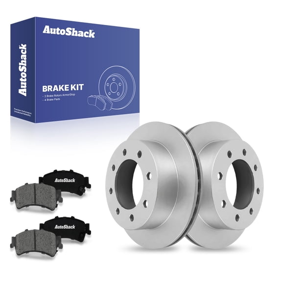 AutoShack Rear Vented Coated Brake Rotors Premium Ceramic Pads 6-PC Brake Kit Replacement for 2004 GMC Sierra 1500 2004 Chevrolet Silverado 1500 ArmorStop 12.99" (330 mm)