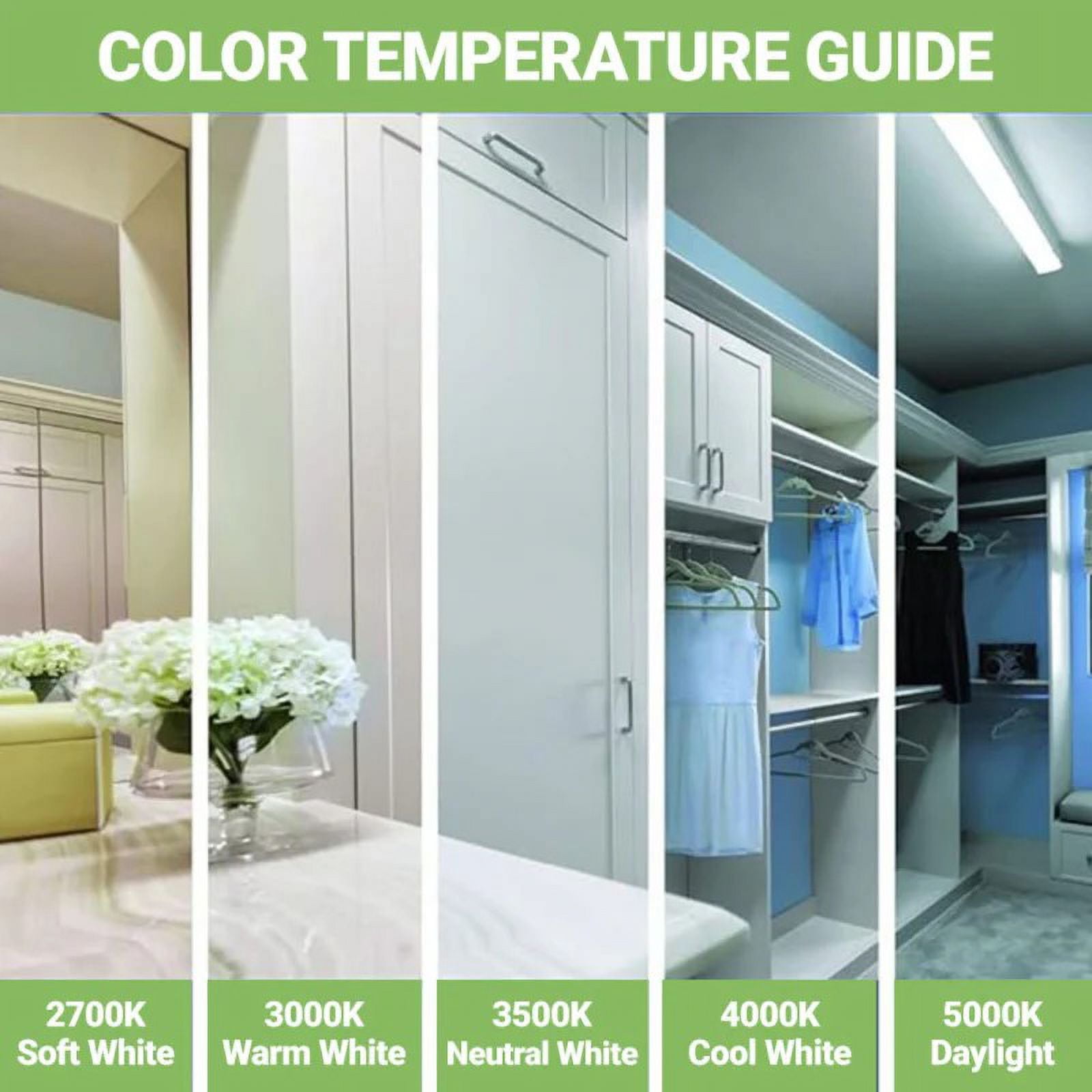 GREENLIGHTDEPOT 2ft LED Strip Light - 20W - Selectable CCT - 3000K/ 3500K/ 4000K/ 5000K - Up To 2840 Lumens - UL, DLC