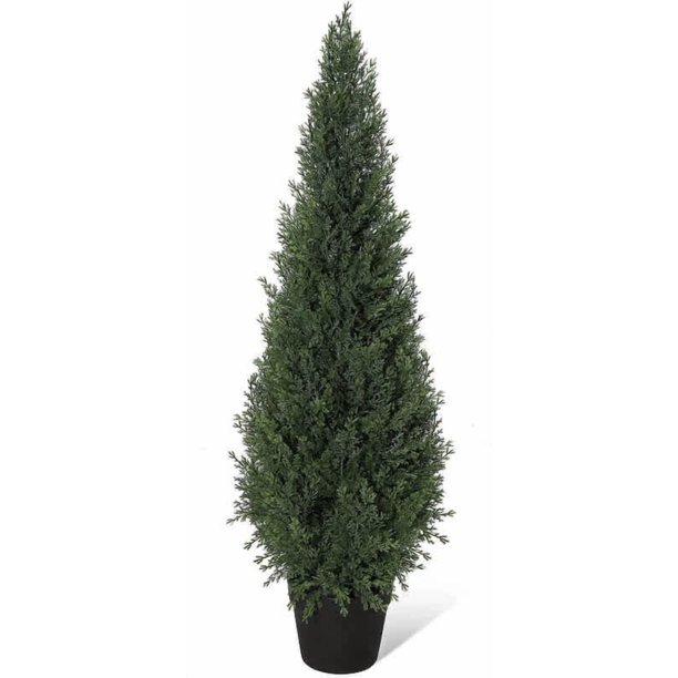 3ft 4ft o 5ft artificial cedar tree-ideal para home decor! fake cypress potted imitation evergreen plants para indoor & outdoor use front porch o garden (3ft 1pcs)